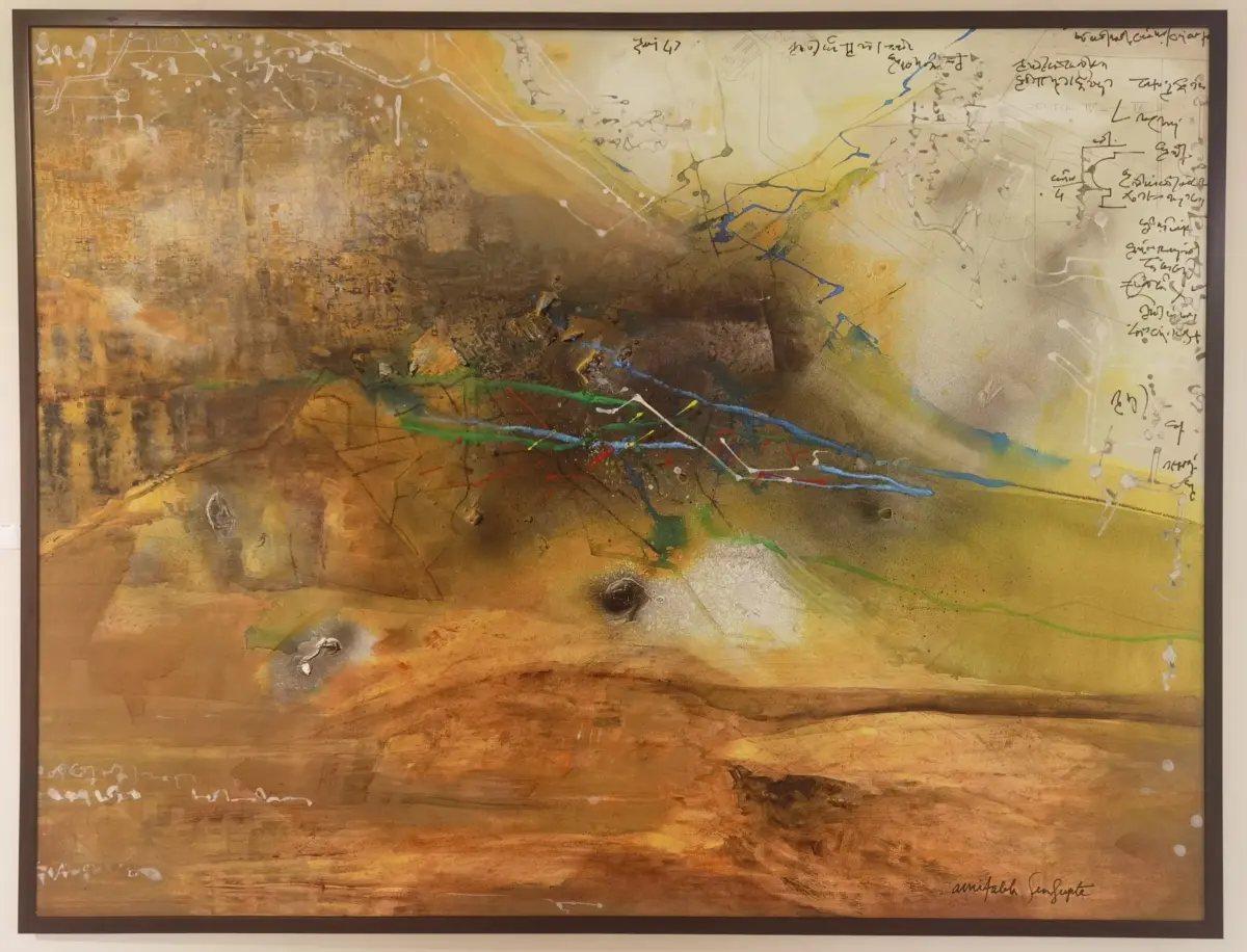 Amitabh Sengupta, Inscriptions, Terrain 3, 58 inches x 44 inches, 2018
