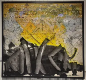 Amitabh Sengupta, Pyramid 5, Acrylic on Canvas 39x36, 2014